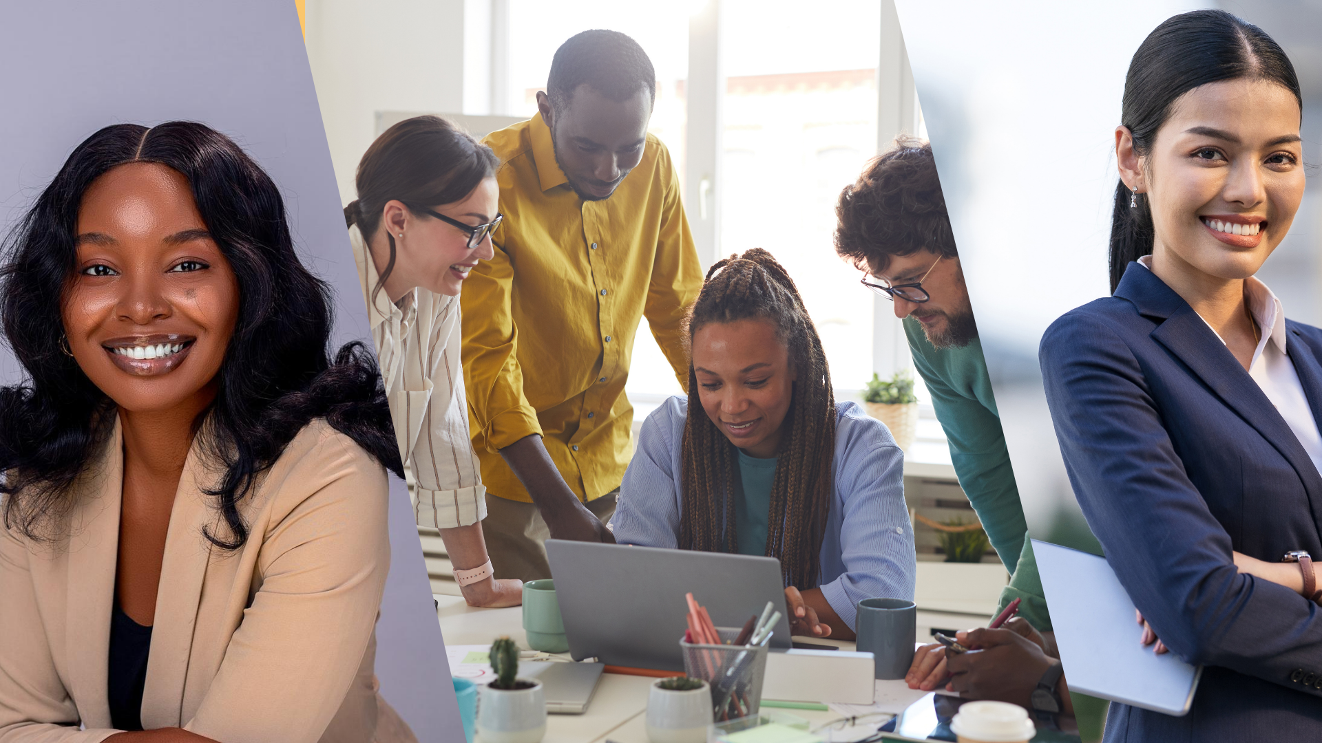 Diverse professional team of immigration consultants collaborating in modern office